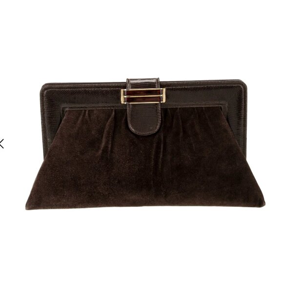 Finesse La Model Suede Clutch - Picture 1 of 5